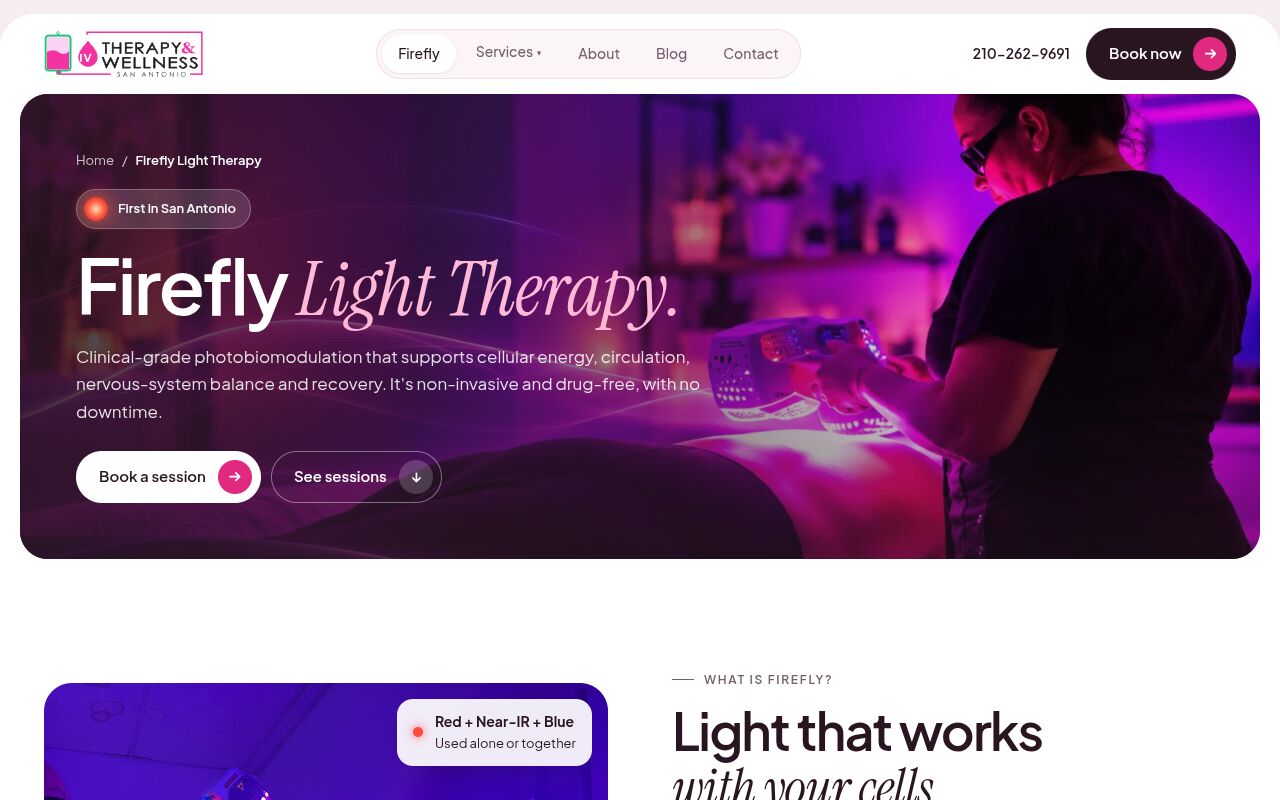 Firefly Light Therapy page